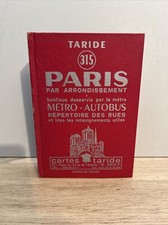 Cartes Taride Vintage Métro Bus Plan Répertorie Rues Paris Arrondissements 1974