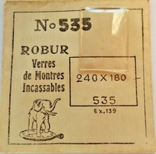 Verre ROBUR plexi n° 535 pour montre 24.0 x 18.0 mm