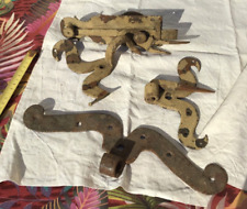 3 pentures moustache et 1 clanche loquet poignée  Portail Fer Forgé Objet du 19è