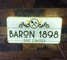 Logo lumineux BARON 1898 – Dive Coaster – Efteling – Décoration murale – LED USB