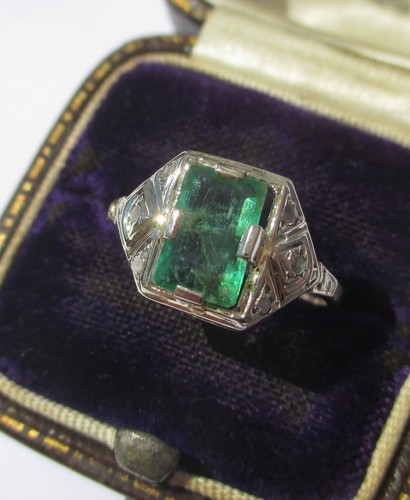 Bague art déco emeraude - art,
