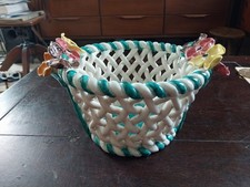 CERAMIQUE SAINTE RADEGONDE CACHE POT GUSTAVE ASCH DECOR DE FLEURS PARFAIT ETAT 