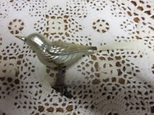 Oiseau en verre décoration de Noël, vintage