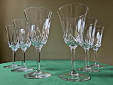 Lot de 6 verres à eau en cristal Saint Louis signés - Modèle Lasalle - H : 18 cm