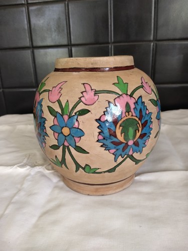 Vase boule grés - grés, peint
