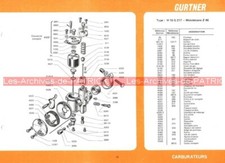 MOTOBECANE Mobylette Z 46 D 45 S 54 C 57 Fiche Carburateur GURTNER H16 G 217 313