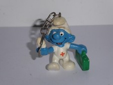 PVC Les Schtroumpfs rare porte-clés - Vintage Infirmier valise verte (Ref C513)