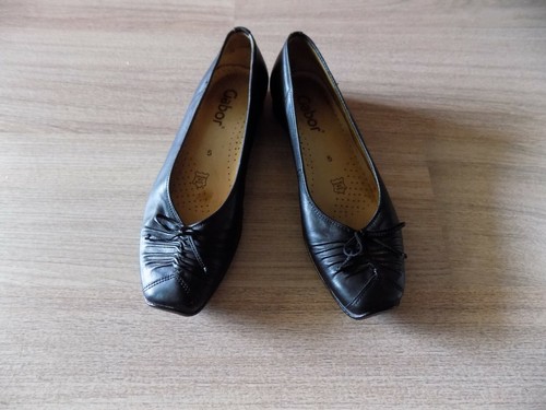 Ballerines cuir noir gabor - ballerines,