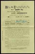 Invitation. Bal des Incohérents. 1893. Jules Lévy. Maurice Neumont