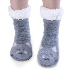 Chat Chausson Chaussette Femme 35-38 Chaussette Noel Hiver Chaude Antidérapan...
