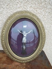 Ex Voto globe verre Crucifix Jesus old reliquary Napoleon III XIXe religion