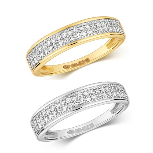 Bague femme semi pavée - semi, or