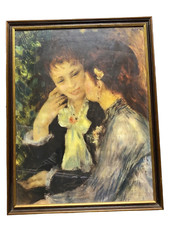 ANCIEN CADRE REPRODUCTION RENOIR CONVERSATION CONFIDENTIELLE TABLEAU AFFICHE