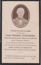 Mémento Jules-Théodore DAUCHEZ - Versailles (Yvelines) - 1903.