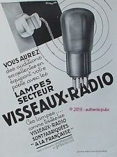 PUBLICITE VISSEAUX RADIO POSTE LAMPE SECTEUR SIGNE FRUGIER FEM DE 1930 FRENCH AD