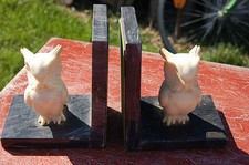 ancien serre livre sculpture Hibou,chouette,pierre véritable,France    //C27//