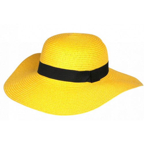Chapeau paille femme jaune - chapeau,