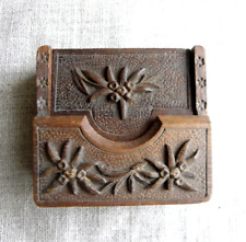ANCIENNE BOÎTE PRÉSENTOIR PORTE MONTRE GOUSSET EN BOIS SCULPTÉ VILLARS