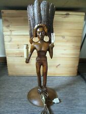 Grande STATUETTE MALGACHE 70 cm Bois palissandre Bronze Madagascar Art Premier