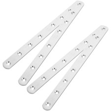  Lot de 4 équerres plates droites - 24,5 x 2 x 3 mm, en acier inoxydable -