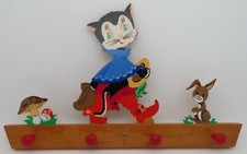 GERMANY 1969 PORTE MANTEAU ENFANT ANCIEN LE CHAT BOTTE #20133 BY MERTENS & KUNST