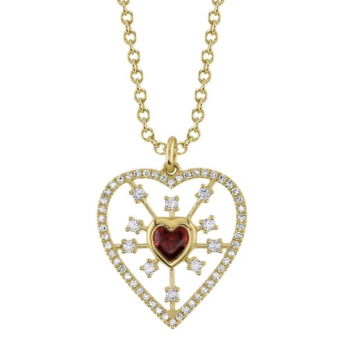 14k jaune coeur coupe - jaune,