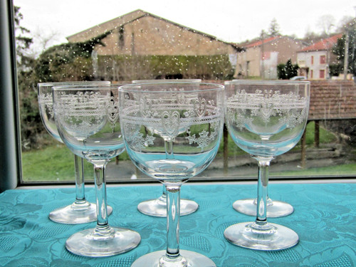 Verres eau gravé en - 6,