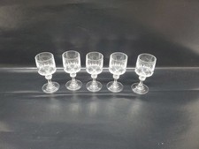 5 verres ancien  en cristal taillé  11 cm 90gr  vintage