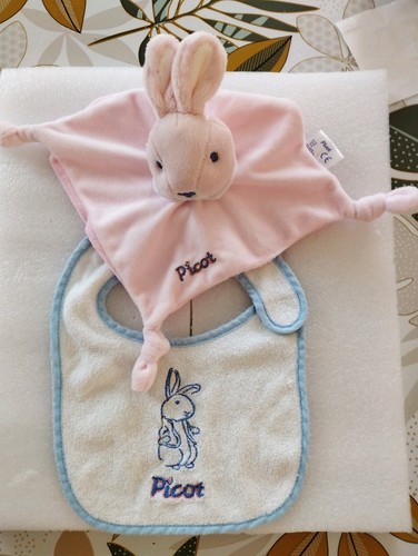 Doudou lapin carré plat - carré,