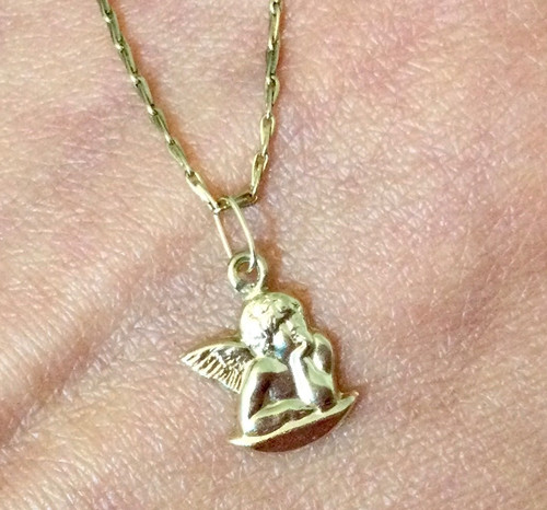 Petit pendentif jaune 18 - pendentif,