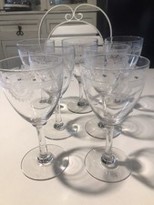 7 GRANDS VERRES À EAU BACCARAT ? DÉCOR GRAVÉ 