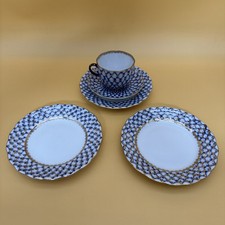 Tasses à Café bleu cobalt or porcelaine Lomonosov de St-Petersburg USSR 3 pièces