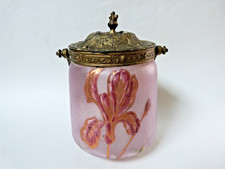 seau à biscuit glace art nouveau verre émaillé Legras Bohême