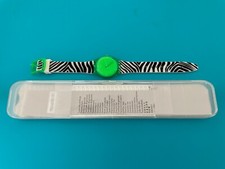 MONTRE SWATCH - VERTE TRANSLUCIDE /BRACELET ZEBRE - PILE NEUVE