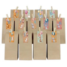 Calendrier De L'Avent Set Lapin Rayures Avec Sacs en Papier Et Pinces Bois Y067