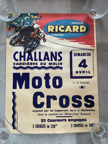 Affiche originale course moto - affiche,