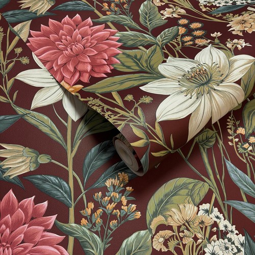 Papier peint tapisserie floral - papier,