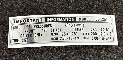 Honda cb125t tire - “tire, info”
