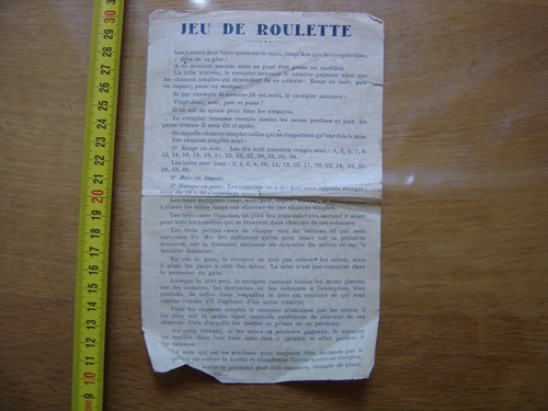 Ancienne notice regles jeu - notice, du