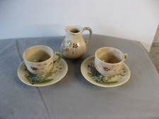 Ensemble en faïence émaillé Japon vers 1900 tasses et pichet