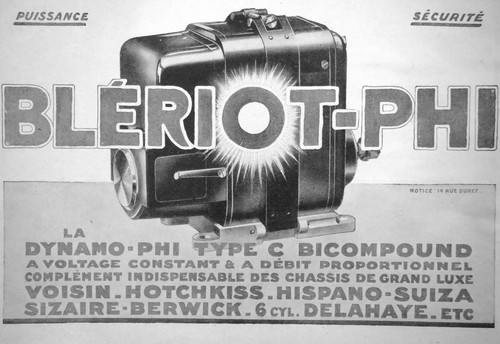 Publicité blériot phi - blÉriot-phi, dynamo