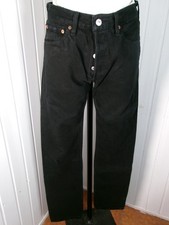 Vintage Pantalon jean bien noir droit Levis 501 Taille Haute étroite W29 34/36