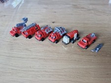 Anciennes figurines Kinder Montable 6 Camions Pompiers vintage