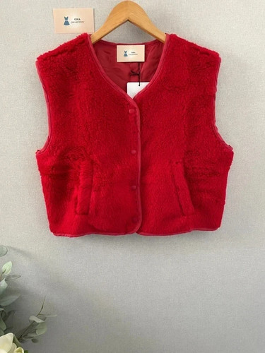 Veste sans manche teddy - , rouge