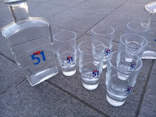 Lot verres 2 carafes - de, et