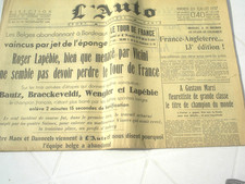 l'auto 23/07/1937 TOUR DE FRANCE LAPEBIE , LES BELGES , VICINI cyclisme ciclismo