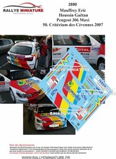 DECALS 1/43 REF 2890 PEUGEOT