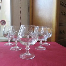 6 verres à cognac en cristal