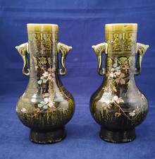 Paire vases faïence - vases, en