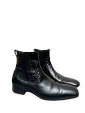 Yves Saint Laurent by Tom Ford  Black Leather Square Boots Size 41,5 / US 8,5